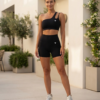 Ensemble Alto FITTO noir avec logos officiels sur la brassière et le short